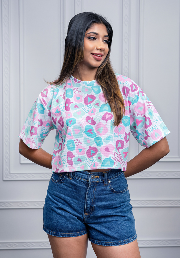 LUCA PRINTED CROP TEE